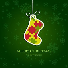 Image showing Christmas card with holiday elements.