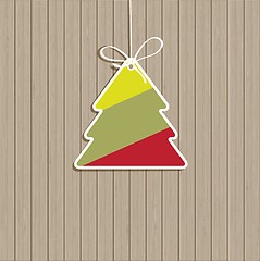 Image showing Christmas background with Christmas tree, vector illustration.