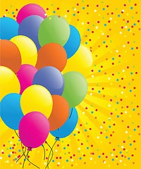 Image showing background with multicolored balloons
