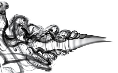 Image showing Black Abstraction: magic smoke pattern on white