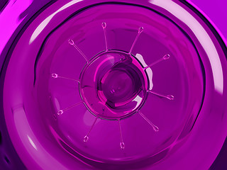 Image showing Splash and splatter of purple fluid with droplets