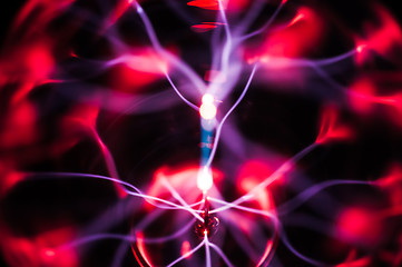 Image showing Science abstract: plasma gas bright beams 