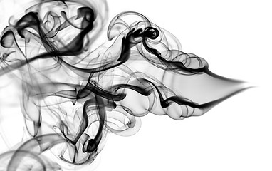 Image showing Abstraction pattern: black smoke shape and curves 