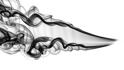 Image showing Abstract black smoke pattern and swirls 