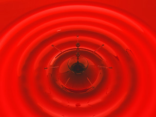 Image showing Splashes of cherry juice or wine with droplets