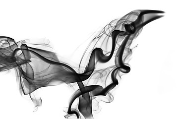 Image showing Abstraction: black smoke shape and swirls 