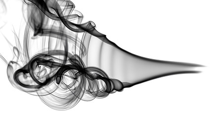 Image showing Black abstract smoke pattern and curves 