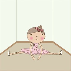 Image showing Cute sad ballerina fell on the floor