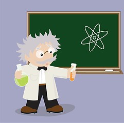 Image showing funny cartoon scientist in various poses for use in advertising, presentations, brochures, blogs, documents and forms, etc.