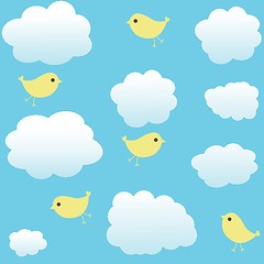 Image showing Vintage seamless background with birds