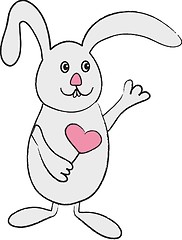 Image showing illustration of cartoon rabbit vector