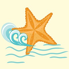 Image showing Starfishe icon vector illustration