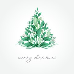 Image showing Christmas background with Christmas tree, vector illustration.