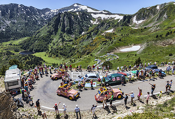 Image showing Publicity Caravan in Pyrenees Mountains