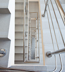 Image showing staircase with metal railing