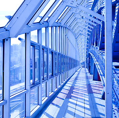 Image showing blue interior covered bridge