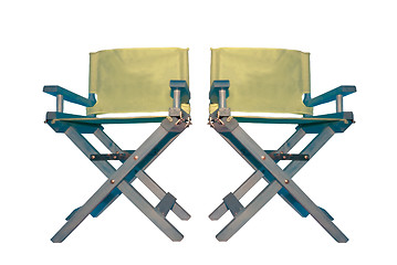 Image showing two movie directors chairs