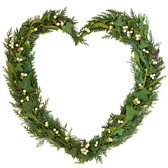 Image showing Mistletoe Heart Wreath