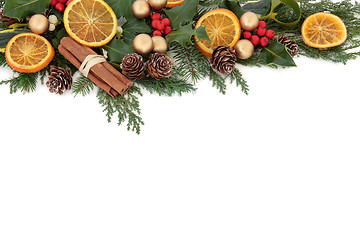 Image showing Christmas Fruit Border