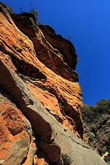 Image showing Awe inspiring red cliffs along the National Pass - Australia