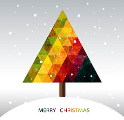 Image showing Colorful geometric Christmas tree