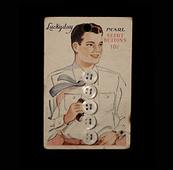 Image showing vintage package of shirt buttons