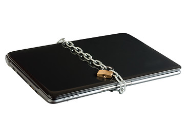 Image showing Laptop lock with chains