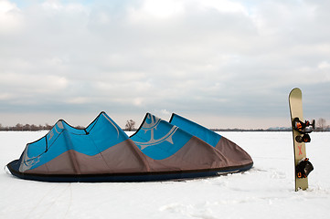 Image showing Snowkiting