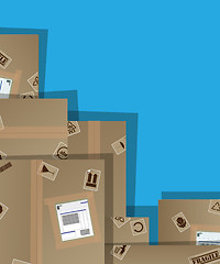 Image showing Pile of cardboard boxes