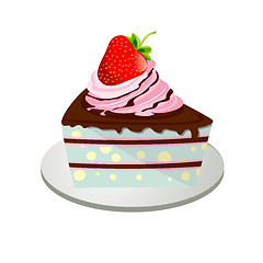 Image showing Strawberry and chocolate cake