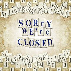 Image showing sorry we're closed