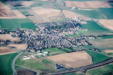 Image showing View from the plane on the spring fields