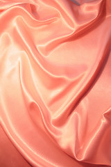 Image showing Smooth elegant pink silk as background