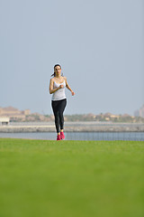 Image showing woman jogging at morning