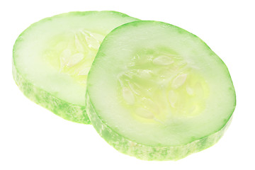 Image showing Two slices of cucumber

