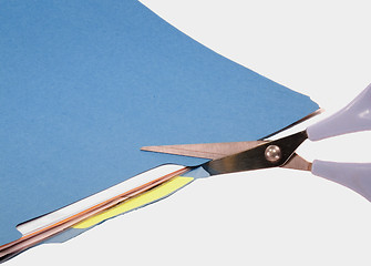 Image showing Scissors Cutting File Folder