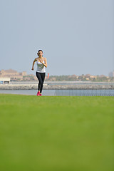 Image showing woman jogging at morning