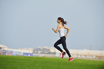 Image showing woman jogging at morning