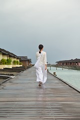 Image showing young woman relax on cloudy summer day