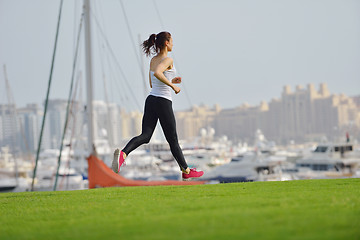 Image showing woman jogging at morning