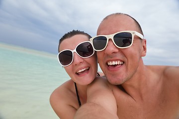 Image showing happy young couple have fun on summer