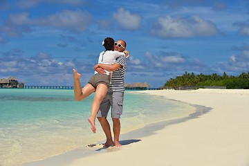 Image showing happy young couple have fun on summer