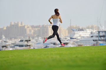 Image showing woman jogging at morning