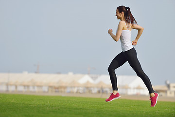 Image showing woman jogging at morning