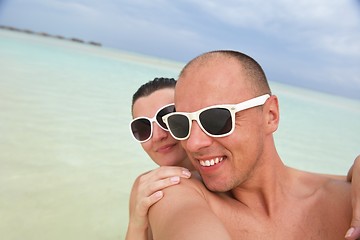 Image showing happy young couple have fun on summer