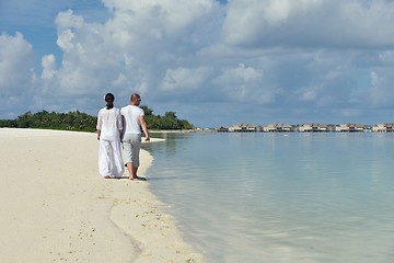 Image showing happy young couple have fun on summer