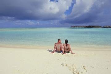 Image showing happy young couple have fun on summer