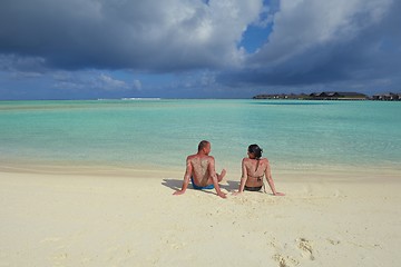 Image showing happy young couple have fun on summer