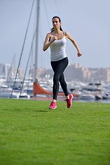 Image showing woman jogging at morning