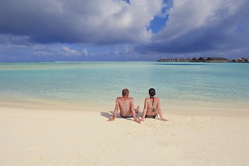 Image showing happy young couple have fun on summer